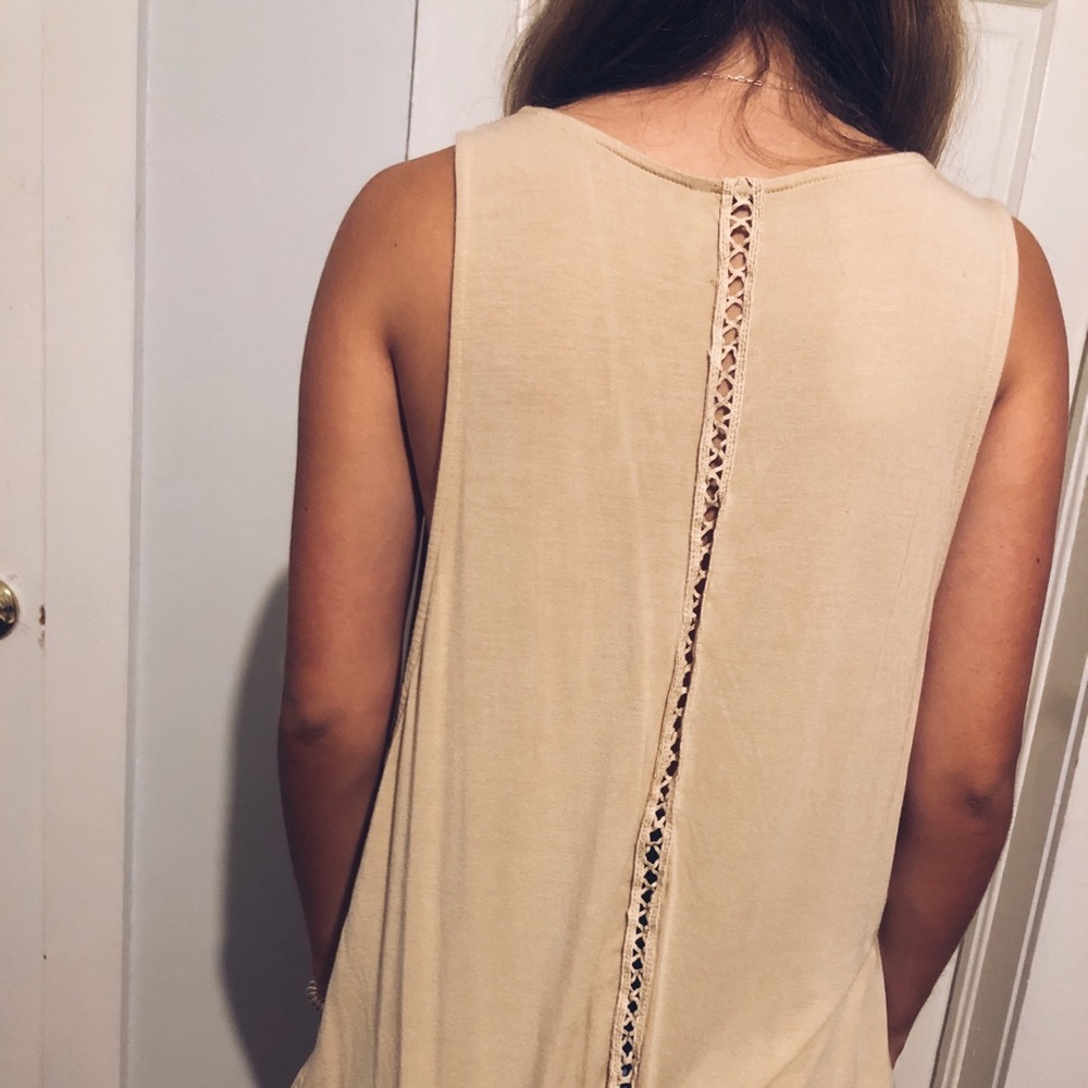 Color Thread Tan Tank - Size M - Picture 2 of 3